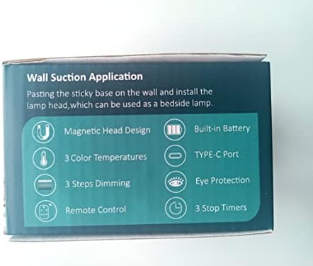 Coollamp Battery Wall Light, Indoor Wall Lamp with Remote/Touch Control, Rechargeable Battery, 3 Color Modes, 3 Dimmings, 360 ° Rotate, LED Wall Sconce for Reading Bedroom Living Room-Black 1PC