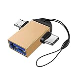 SATMW 2-in-1 OTG Adapter USB 3.0 Female to Micro USB Male and USB C Male Connector Aluminum Alloy on