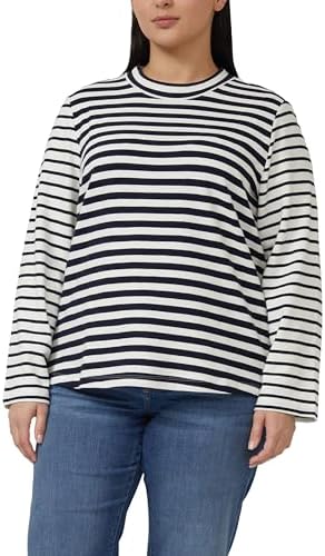 s.Oliver Verkürztes Jersey-Sweatshirt im Streifenmix
