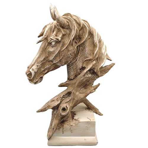 Escultura de busto de cabeza de caballo de resina de 16 pulgadas miniatura 3