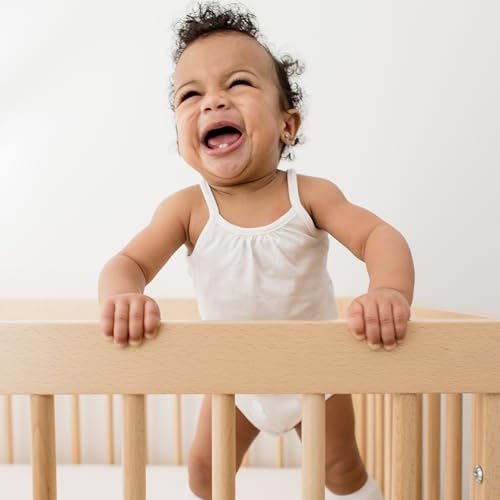 Burt's Bees Baby Girls' One-Piece Organic Cotton Camisole Bodysuits, 3-Pack3