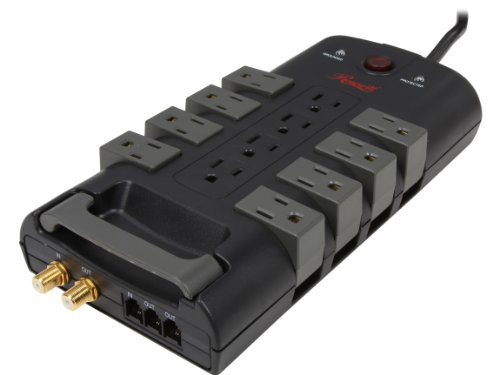 Rosewill Power Strip Surge Protector 12-Outlet with Rotating Power Strip, RJ11, Coaxial Protection