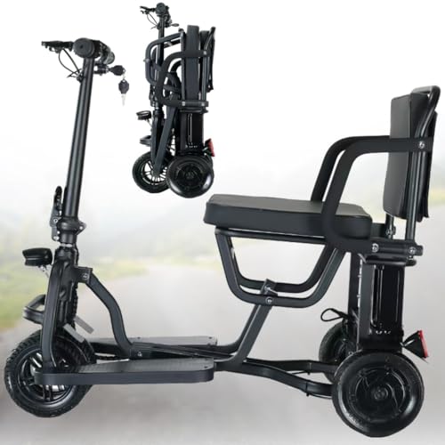 Mobility Scooter for Adults,Folding Travel Scooter with 4 Wheels, Dual Front Wheels, 8Ah Battery, Ideal for Elderly and Disabled Users