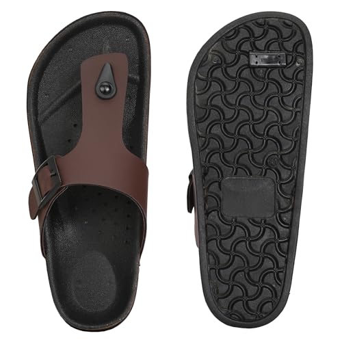 Image of ROWLANS Fashionable Men's Beach Slippers - Water-Resistant & Perfect for Travel 853 8 brown
