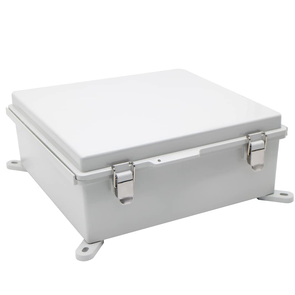 Große Scharnierabdeckung Abzweigdose mit Montageplatte, Projektboxen wasserdicht DIY Outdoor Elektrogehäuse Niederspannung ABS staubdicht Gehäuse 330 x 330 x 130 mm