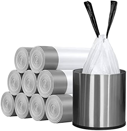 YIHATA 10-15L Bin Bags Liners ,42 Drawstring Trash Bags with Tie Tape Handles, Biodegradable Waste Bags,Garbage Bags for Bathroom,Living Room,Kitchen(3 Rolls)