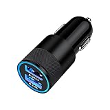 シガーソケットUSB 2ポート 車充電器 30W/5.4A 急速充電 カーチャージャー USBしがーソケット iPhone 車 シガーソケット 12V-24V車対応 軽量 iPhone16/15/14/13,GalaxyS24,Moto,AQUOS,Xperiaなどに対応（ブラック）