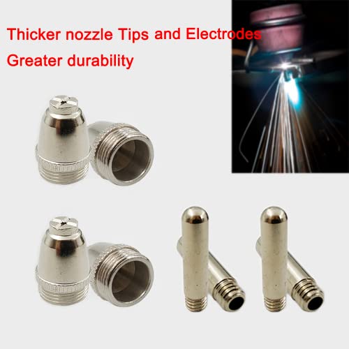 Plasma Cutter Consumables 50PCS WSD60 AG60 Non-Touch Pilot Arc Plasma Cutting Torch WSD-60 Accessories Electrodes Tips Nozzles Guides Kit Suitable for CUT50P CUT60P CUT-50F Cutting Machine - Thumbnail 4