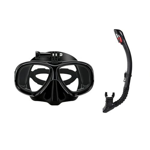Vikye Set de Máscara de Snorkel, Máscara de Buceo sin Marco con Snorkel Superior Plegable y Montura para Cámara de Acción para Viajes Subacuáticos miniatura 6