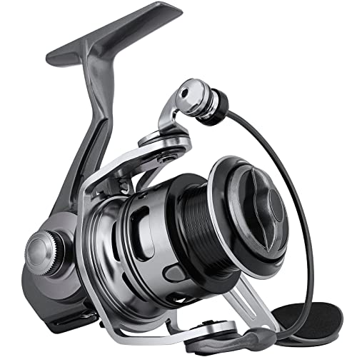 Truscend Spinning Reel, Full Metal Body, Industrial Durable-Strength, High Speed & Stability, Ultra-Light & Powerful, Smoother & Durable, Saltwater & Freshwater,F40-5+1-Black #TOP23