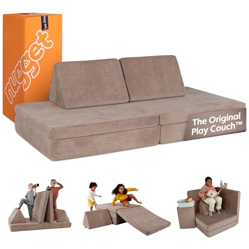 Image of Nugget - The Original Play Couch for Kids - Modular Foam Children's Sofa for Playroom, Imagination, & Creative Open Ended Play - Washable & Convertible Playroom Furniture, Kodiak