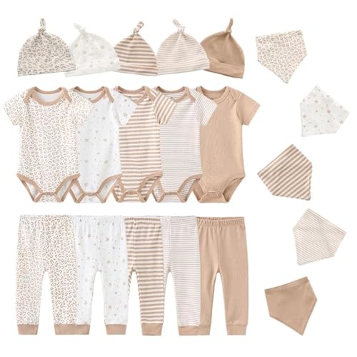 Image of Ecojoy Baby Short Sleeve Jumpsuit Essentials Infant Clothing Set 20-Piece for Boys and Girls