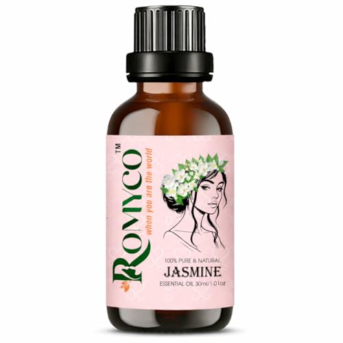Image of Romyco Jasmine Essential Oil 30ml (Chameli Essential Oil) for Relaxation Massage | Skin Care Hair Care | Wellness Rituals Puja Soap Making | Use In Diffuser | Pure Premium Natural Undiluted