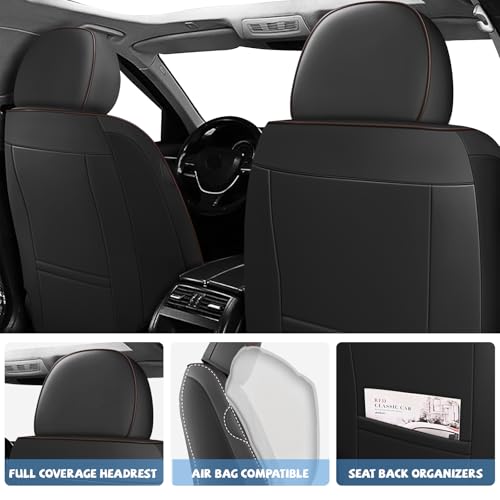 Image of ILMO Seat Covers for Chevy Silverado 1500 2007-2026 (Black&Coffee,Full Set)