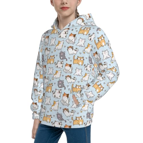Cute Cat Kid Hoodies Boys Sweatshirts Girls Pullover with Pocket2