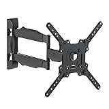 ELG Full Motion TV Wall Mount for TVs 26'' to 75'', Holds up to 83.8 lbs, Articulating Arms, Swivel, Tilt, Extension, Max VESA 400x400mm, A02V4N, Steel, Black