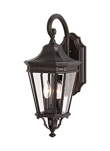 Image of Generation Lighting OL5401GBZ Cotswold Lane Outdoor Patio Lighting Wall Lantern, Bronze, 2-Light (9 Inch W x 21 Inch H) 120watts, cETL Listed, Safety Rated for Wet Locations