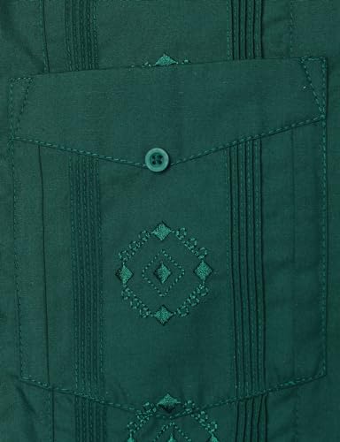 VATPAVE Mens Embroidered Cuban Guayabera Shirts Casual Button Down Short Sleeve Beach Shirts3