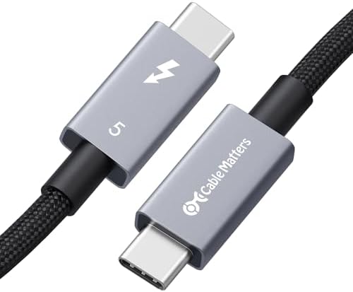 Cable Matters [Intel Certified] Braided Thunderbolt 5 Cable, 1m, Black