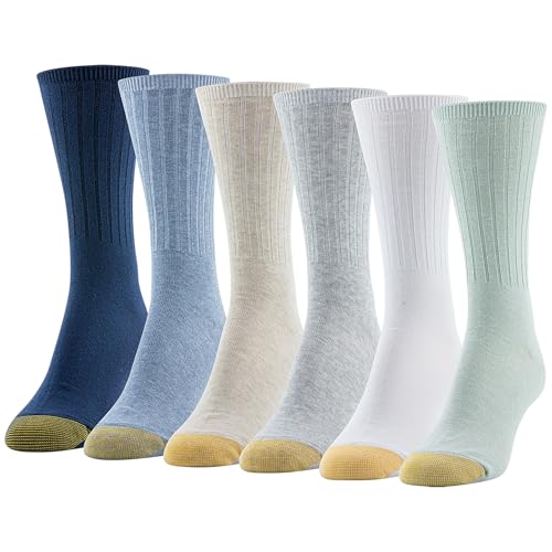 Image of GOLDTOE Womens Casual Texture Crew Socks, Multipairs