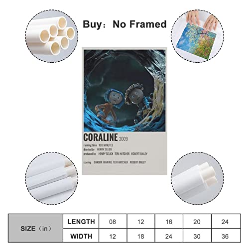 Sipman Vintage Movie 90S Room Aesthetic Coraline Canvas Print Home Decorations Posters For Room Aesthetic Wall Art Poster Unframe 12X18Inch(30X45Cm) #TOP1