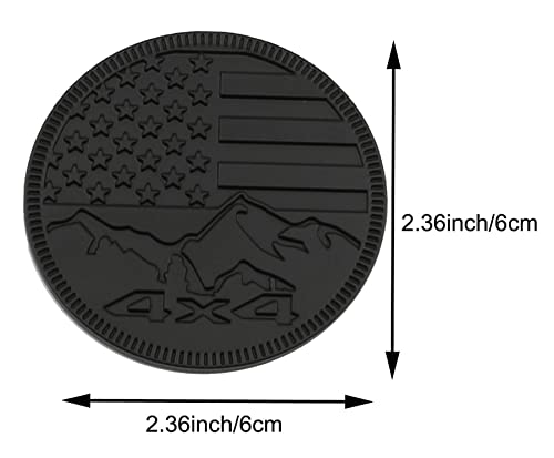Image of CONGCONG for Jeep Emblem babge Snow Mountain Emblem 4x4 Metal Automotive Badge Specifically Designed for The Jeep Wrangler Cherokee - Stick it Anywhere (Snow Mountain Dumb Black)