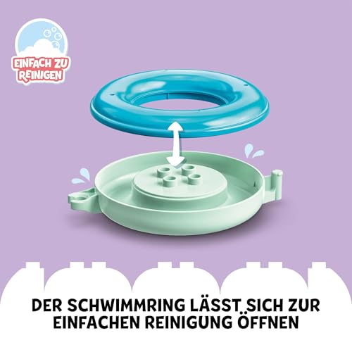 LEGO DUPLO Badewannenspaß: Schwimmender Tierzug - Badespielzeug für Kleinkinder - Motorikspielzeug für Jungen und Mädchen ab 1 Jahr - mit Nilpferd, Ente und Eisbär Minifiguren - Kinder Geschenk 10965