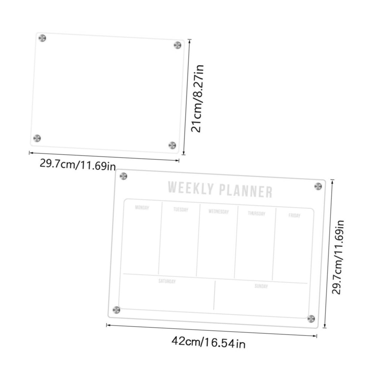 NUOBESTY Wochenplaner Magnetisch Abwischbar mit Kalender-whiteboard aus Acryl für Kühlschrank als Planer Kühlschranktafel mit Magnetafel Kühlschrankkalender