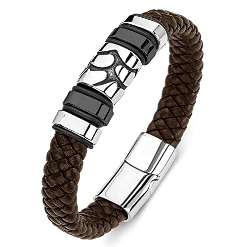 Men's Bracelet for Men Woven Bangle Wrist Chain Stainless Steel with Magnetic Clasp