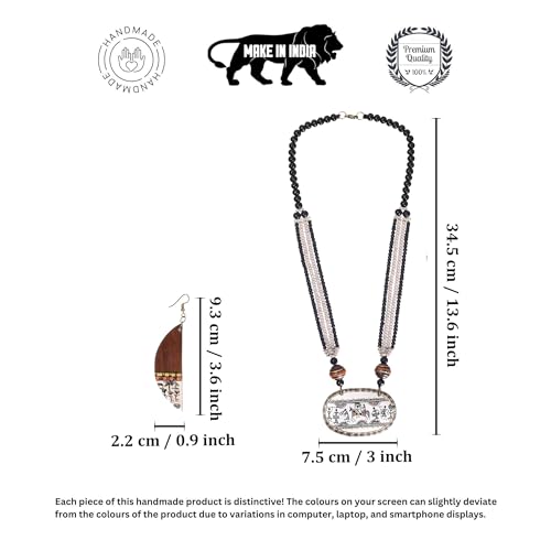 Image of AAKRITI ART CREATIONS Handcrafted Women's Jewelry Set - Ethnic Necklace and Earrings, Fashion Accessories for Special Occasions & Celebrations
