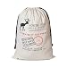 HUAN XUN Santa Sack Cotton Santa Bag with Drawstring Size 19.7"x27.6"