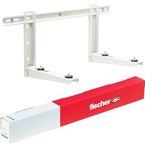 Fischer-houders voor airconditioning, buitenunit, armlengte 480 mm, planken van verzinkt staal, inclusief Fischer SX bevestigingssysteem en trillingsbestendige voeten