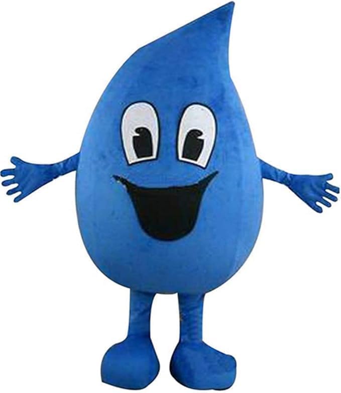 Blue Water Drop Mascot Costume Suit Adults Costumes & COOL FANS