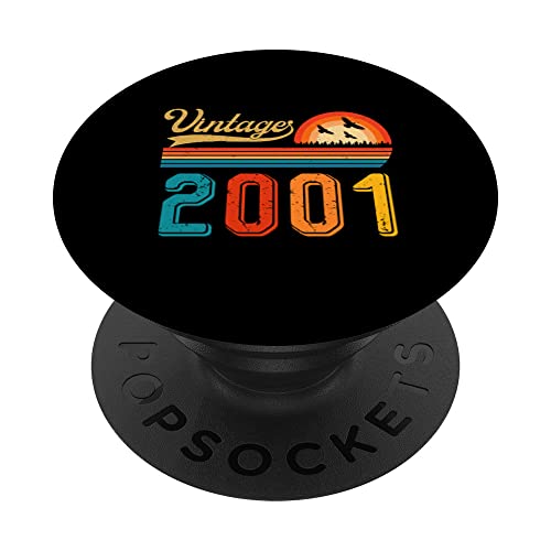 Regalo de cumpleaños 22 años para hombres y mujeres, retro, vintage, 2001 PopSockets PopGrip Intercambiable