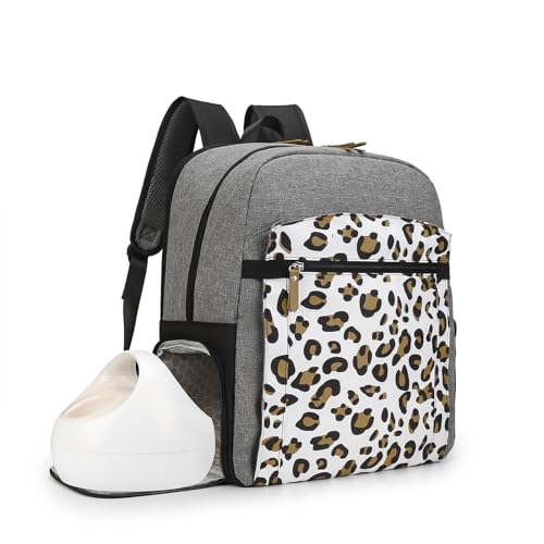 MOMIGO Breast Pump Backpack for Spectra S1,S2 for Working Moms - Diaper Bag Backpack With Laptop Sleeve, Large Capcity for Outdoor Travel (Leopard)
