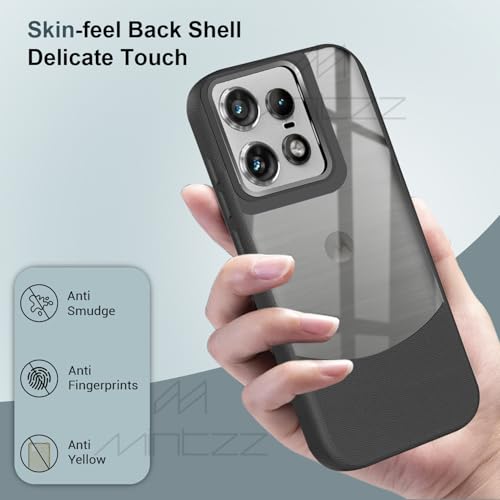 Image of MINTZZ Moto Edge 50 Pro Back Cover, Leather Design, Protective Cover with Camera Lens Protection, Premium Grip & Slim Fit Durable, Edge 50 Pro Case (Black, Moto Edge 50 Pro)