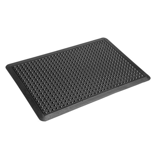 Crown 36" x 48" Yoga-Flex Anti-Fatigue Mat, Rectangular, Black High/Low Rubber Bubble Surface, Interlocking