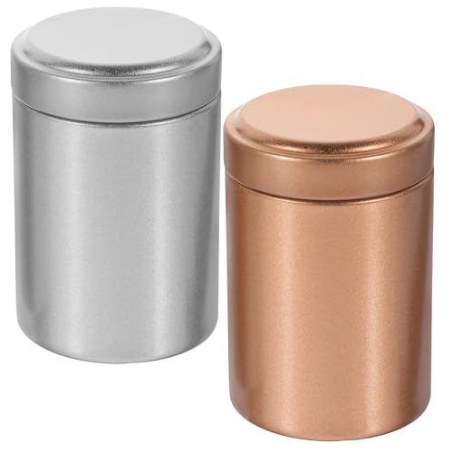 Alipis 2 piezas Tarros de Hojalata para Almacenamiento de Té de Recipientes Herméticos para Alimentos Latas Selladas para Café Azúcar y Especias Envases Portátiles para Cocina y Oficina