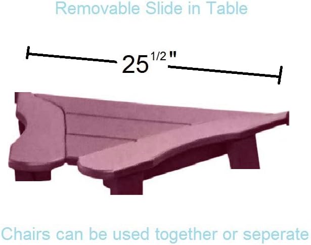 Phat Tommy Recycled Poly Resin Balcony Chair Settee | Durable and Eco-Friendly Adirondack Armchair and Removable Side Table | This Patio Furniture is Great for Your Lawn, Garden, Swimming Pool, Deck.