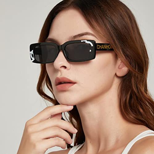 Thick Square Frame Sunglasses Letter Sunglasses for Women Men Rectangle Sunglasses UV400 Protection2