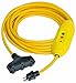 Electriduct GFCI Power Extension Cord 3 Outlets UL Outdoor Waterproof 15 Amp 12 Gauge Auto Reset GFI Adapter - 50FT Cord