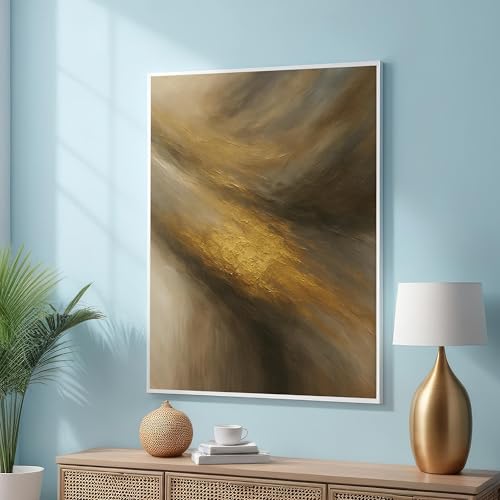Impression sur toile or et terre XINBAO 50x75 cm avec cadre