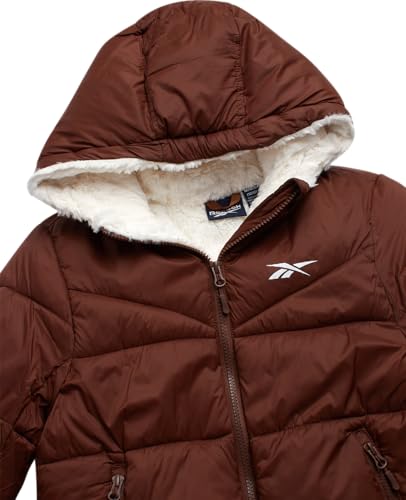 Image of Reebok Girls Winter Coat - Heavyweight Quilted Sherpa Lined Parka Puffer Jacket - Warm Winter Jackets for Girls