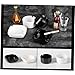 PRETYZOOM 3pcs Melamine Material Ashtray Black Round Industrial Style Smoking Household Imitation Porcelain