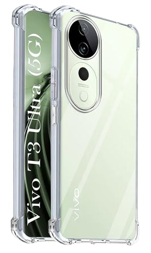 Image of Jkobi Shockproof Crystal-Clear Back Cover for Vivo T3 Ultra (Anti Yellow Case | Drop & Camera Protection | Hard Polycarbonate)