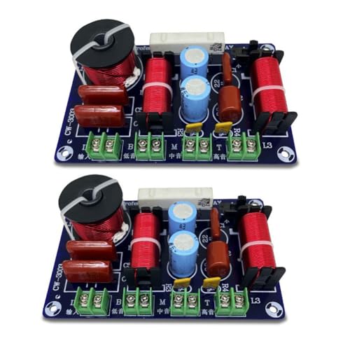 KTELI 2PCS 3-Way 250W 850/5200Hz Frequency Divider DIY Speaker Filter Circuit Treble Medium Bass HiFi Stereo Audio Crossover Easy to Use, 500701832