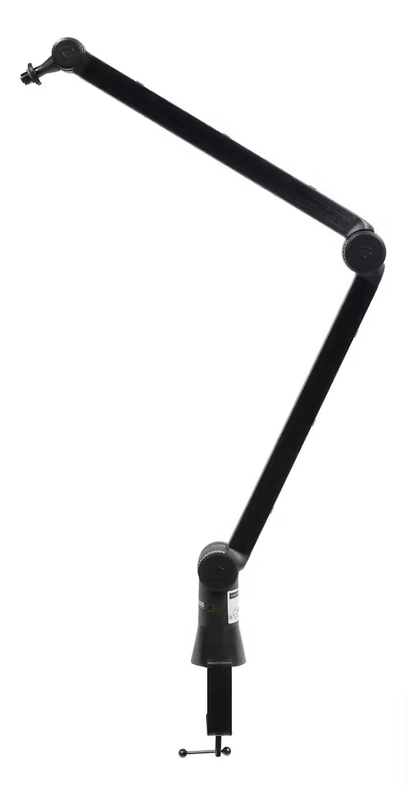 WOODBRASS MS04 Stand Podcast - Brazo articulado micro tipo broadcast para podcast y radio, montaje de mesa ajustable de 1 a 55 mm, gestión de cables integrada, soporte micro metálico negro para home