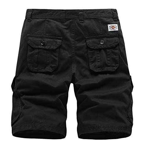 Herenshorts Effen kleur Multi-pocket Splicing Werkkleding Mid-taille Recht Mode Comfortabel Casual Veelzijdig Knap - Afbeelding 4