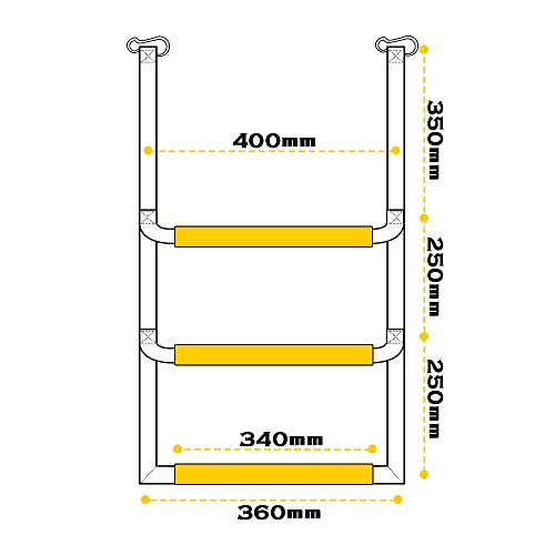 Marinexplore Boat Ladder,3 Step Portable Boat Rope Ladder,Boat Ladder Extension,Boarding Step Ladder For Fishing Boats,Inflatable Boat,Kayak,Pontoon,Motorboat,Canoeing #TOP6