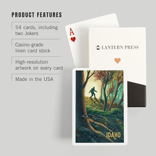 Lantern Press Idaho Wanderer Bigfoot Juego de 52 Cartas miniatura 3